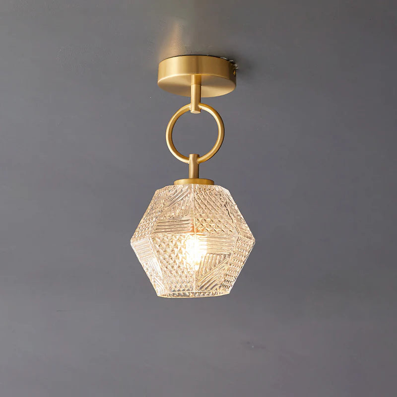 Joren Diamond Art Deco Ceiling Light Fixture – Elegant Brass Design for Stylish Illumination