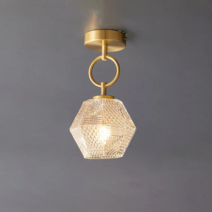 Joren Diamond Art Deco Ceiling Light Fixture – Elegant Brass Design for Stylish Illumination