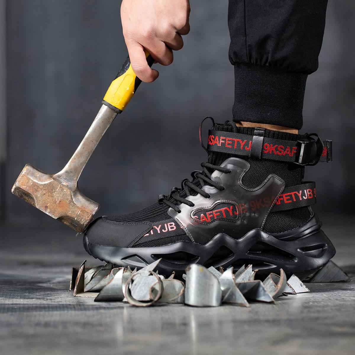 Dyno Men's Steel Toe Work Shoes – Comfortable Non-Slip Safety Footwear