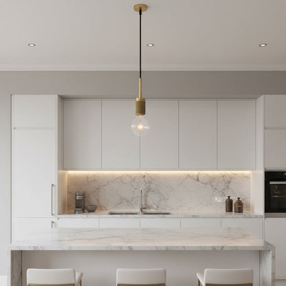 Torin Edison Modern Brass Glass Pendant Light – Adjustable Height for Stylish Rooms