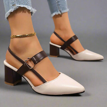Elsie Women's Slingback Heels – Soft Leather, All-Day Comfort and Style