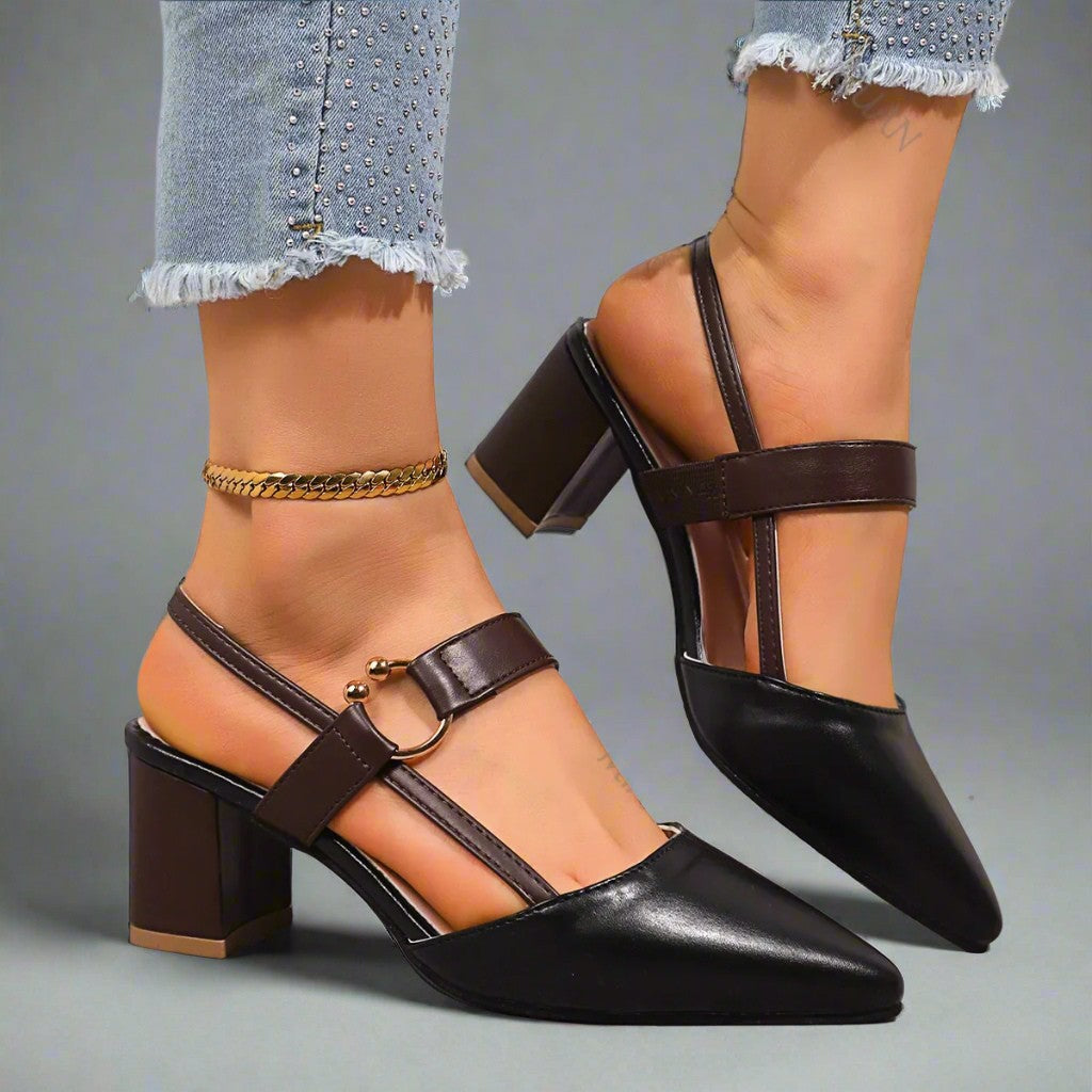 Elsie Women's Slingback Heels – Soft Leather, All-Day Comfort and Style