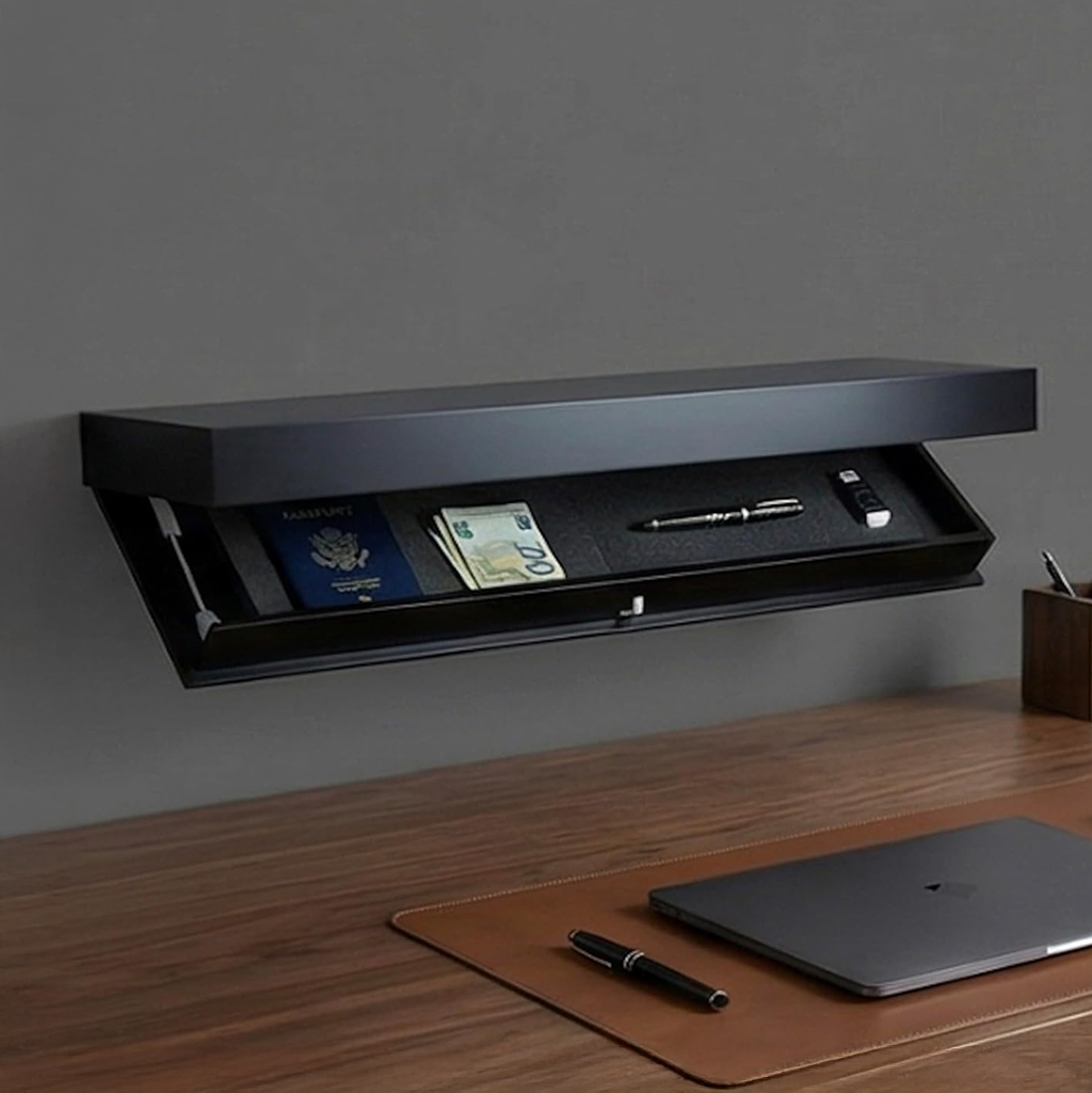 Elysian Modern Floating Shelf – Hidden Storage for Elegant Home Décor