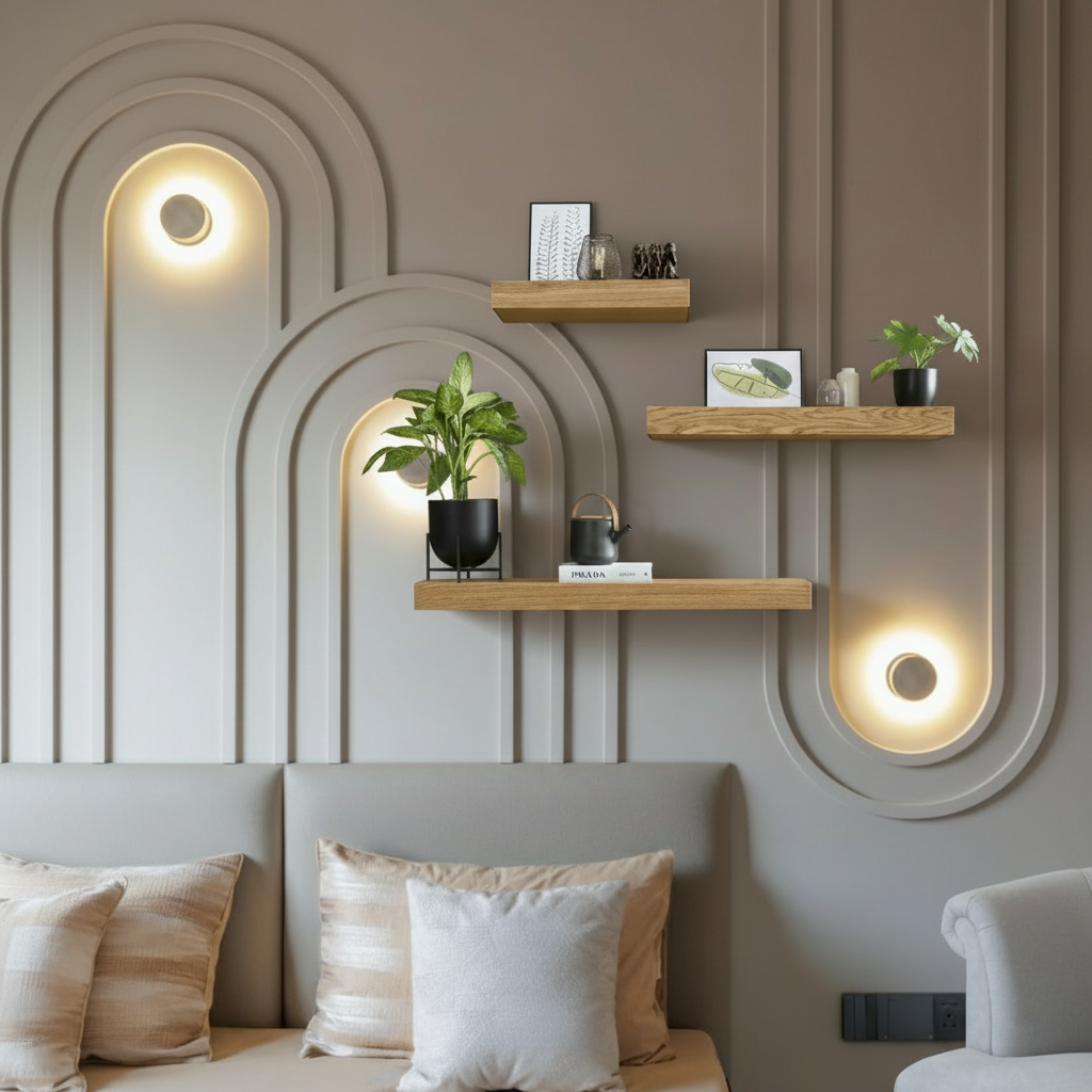 Elysian Modern Floating Shelf – Hidden Storage for Elegant Home Décor