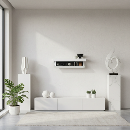 Elysian Modern Floating Shelf – Hidden Storage for Elegant Home Décor