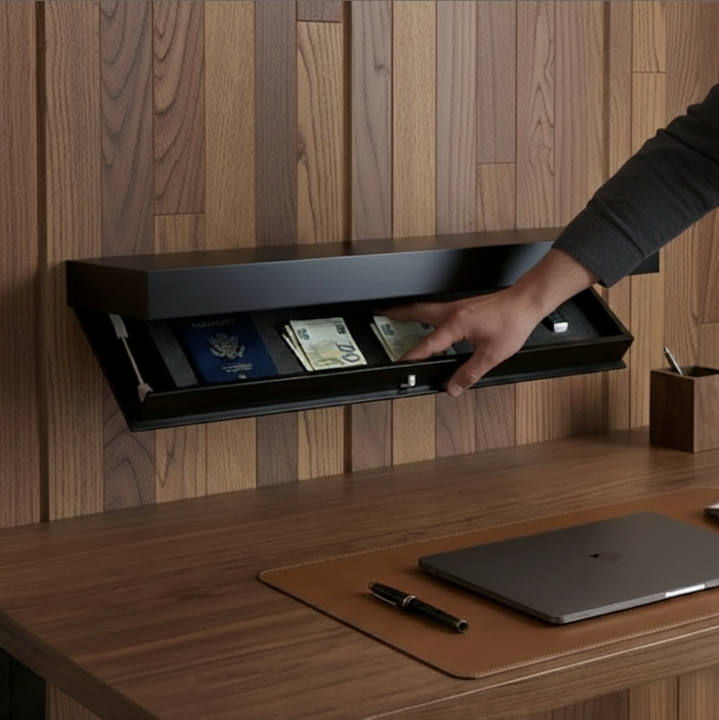 Elysian Modern Floating Shelf – Hidden Storage for Elegant Home Décor