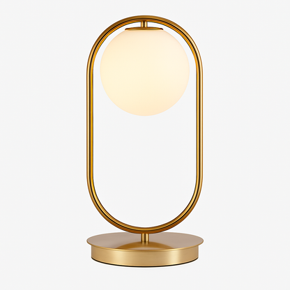 Olivara Modern Gold Table Lamp – Elegant Glass Ball Design for Bedroom