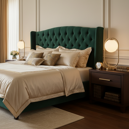 Olivara Modern Gold Table Lamp – Elegant Glass Ball Design for Bedroom