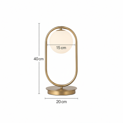 Olivara Modern Gold Table Lamp – Elegant Glass Ball Design for Bedroom