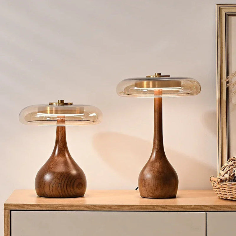 Esmira Retro Bedroom Lamp – Elegant Glass Design for Cozy Bedside Lighting