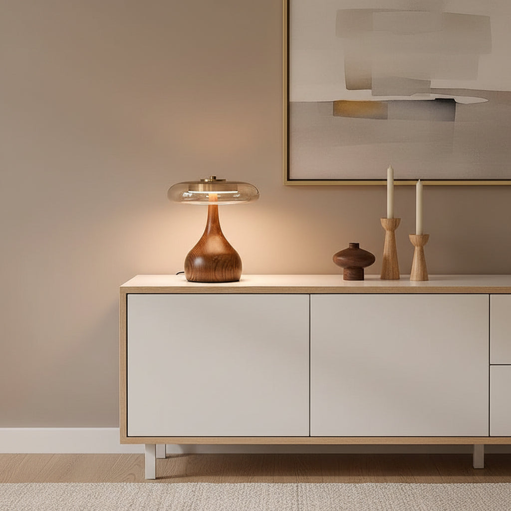Esmira Retro Bedroom Lamp – Elegant Glass Design for Cozy Bedside Lighting