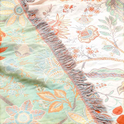 Flora Cozy Throw Blanket – Bohemian Floral Design for Versatile Use
