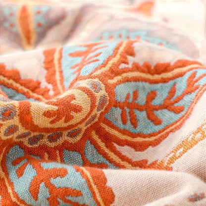 Flora Cozy Throw Blanket – Bohemian Floral Design for Versatile Use