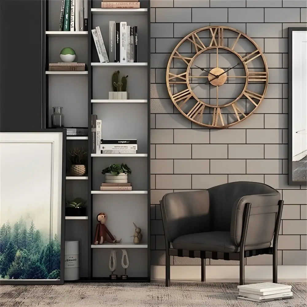 Solara Gilded Large Wall Clock – Vintage Roman Numerals for Timeless Elegance