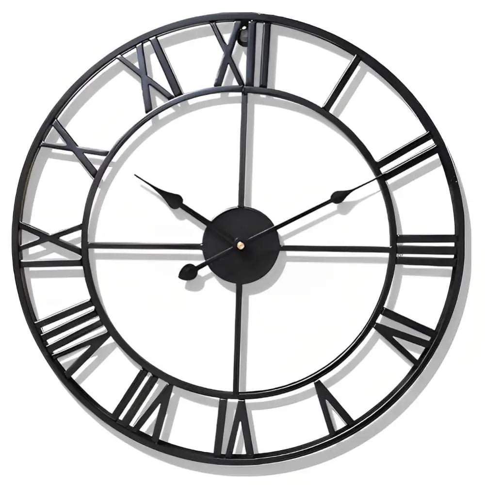 Solara Gilded Large Wall Clock – Vintage Roman Numerals for Timeless Elegance