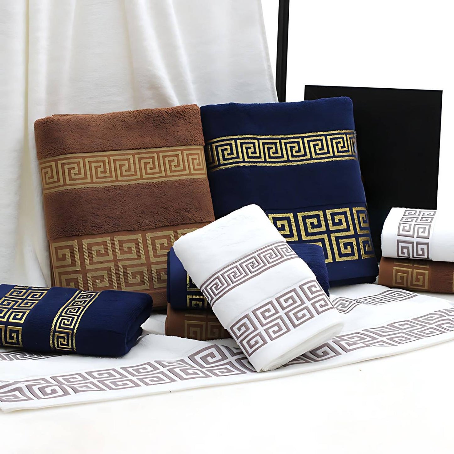 Novelle Glamorous Luxury Cotton Towel Set – Soft Bath and Hand Towels for Stylish Bathrooms