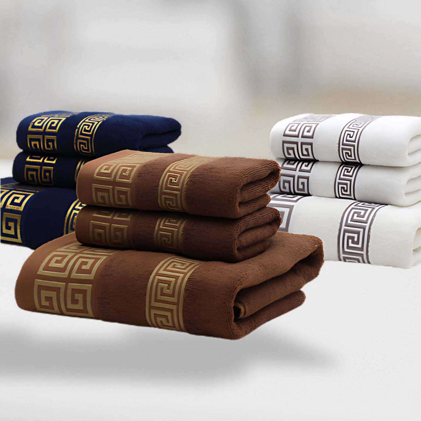 Novelle Glamorous Luxury Cotton Towel Set – Soft Bath and Hand Towels for Stylish Bathrooms