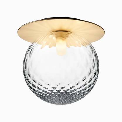 Gavelle Modern Gold LED Ceiling Light Fixture – Elegant Glass Dome Design for Cozy Spaces