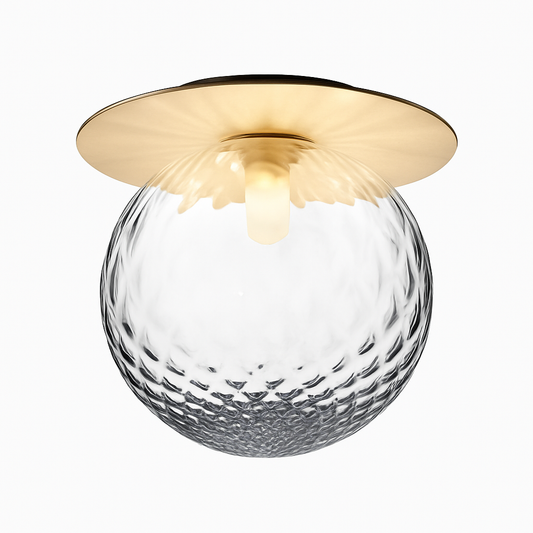 Gavelle Modern Gold LED Ceiling Light Fixture – Elegant Glass Dome Design for Cozy Spaces