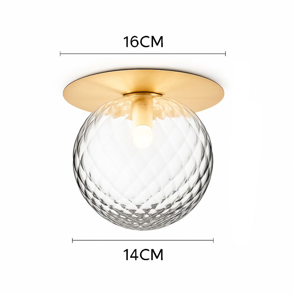 Gavelle Modern Gold LED Ceiling Light Fixture – Elegant Glass Dome Design for Cozy Spaces