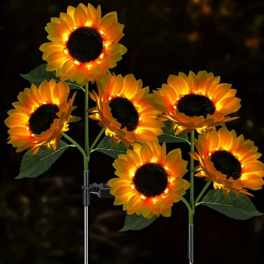 Lumi Sunflower Solar Garden Light – Automatic LED Illumination for Outdoor Charm