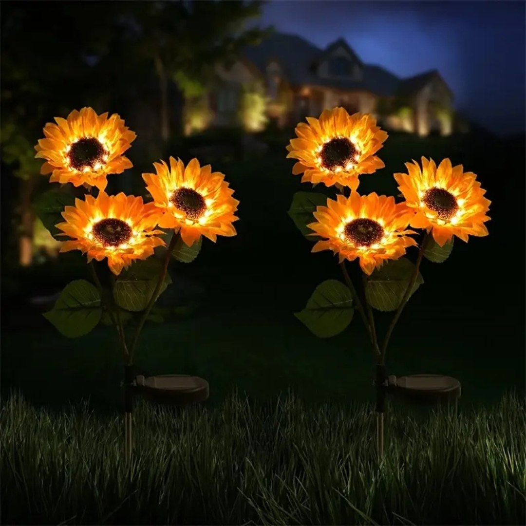 Lumi Sunflower Solar Garden Light – Automatic LED Illumination for Outdoor Charm