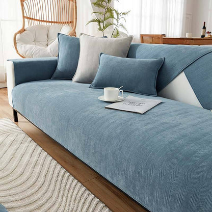 Perin Herringbone Chenille Couch Cover – Stylish Pet-Friendly Slipcover Protector