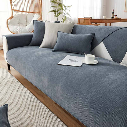 Perin Herringbone Chenille Couch Cover – Stylish Pet-Friendly Slipcover Protector