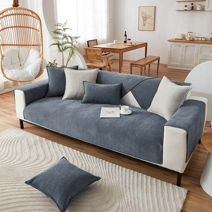Perin Herringbone Chenille Couch Cover – Stylish Pet-Friendly Slipcover Protector