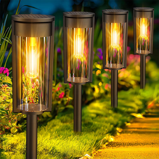Evergreen Solar Garden Lights – Waterproof Adjustable Stake Design for Outdoor Spaces