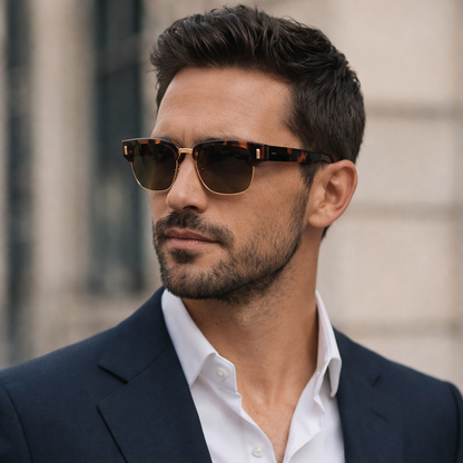 Juno Men's Sunglasses – Stylish Clubmaster Design with UV400 Protection