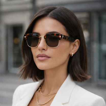 Juno Men's Sunglasses – Stylish Clubmaster Design with UV400 Protection