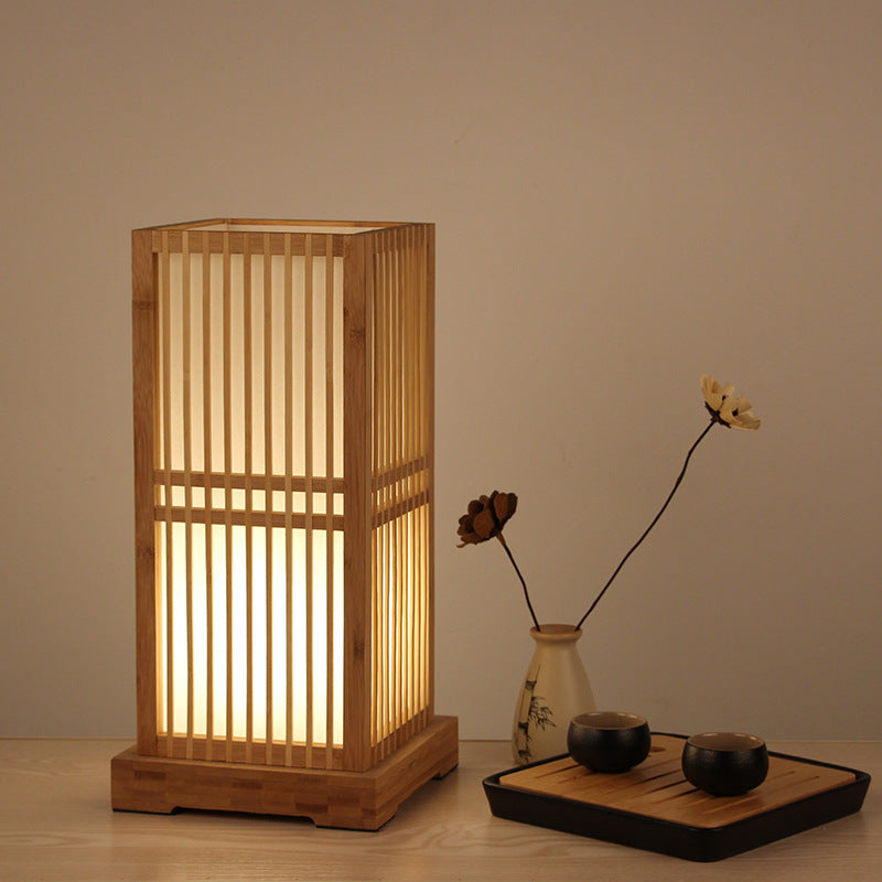 Jade Minimalist Bamboo Table Lamp – Modern Design for Cozy Bedrooms