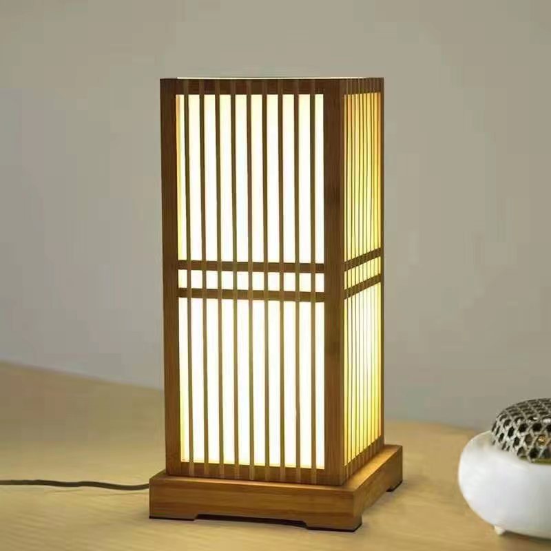 Jade Minimalist Bamboo Table Lamp – Modern Design for Cozy Bedrooms