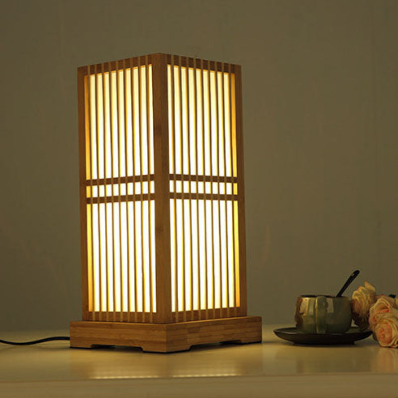 Jade Minimalist Bamboo Table Lamp – Modern Design for Cozy Bedrooms