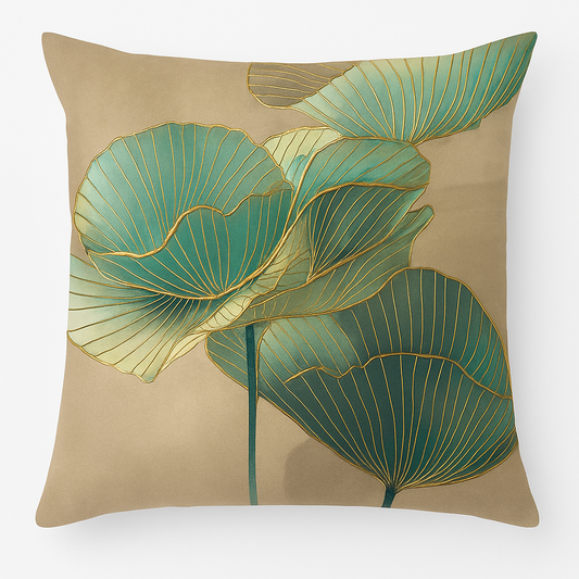 Jastin Artistic Cushion Cover – Elegant Ginkgo Design for Versatile Use