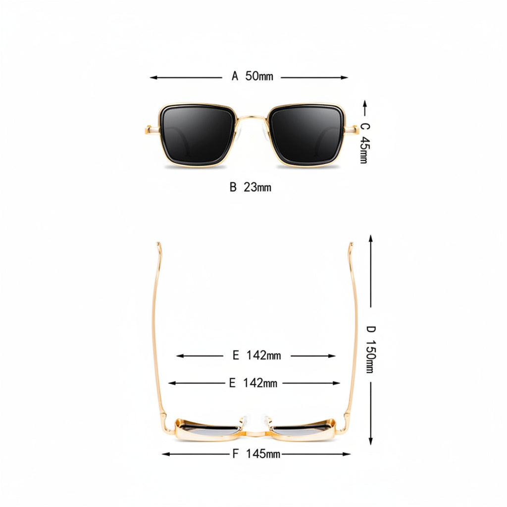Novak Men's Sunglasses – Unique Square Steampunk Design with UV Protection
