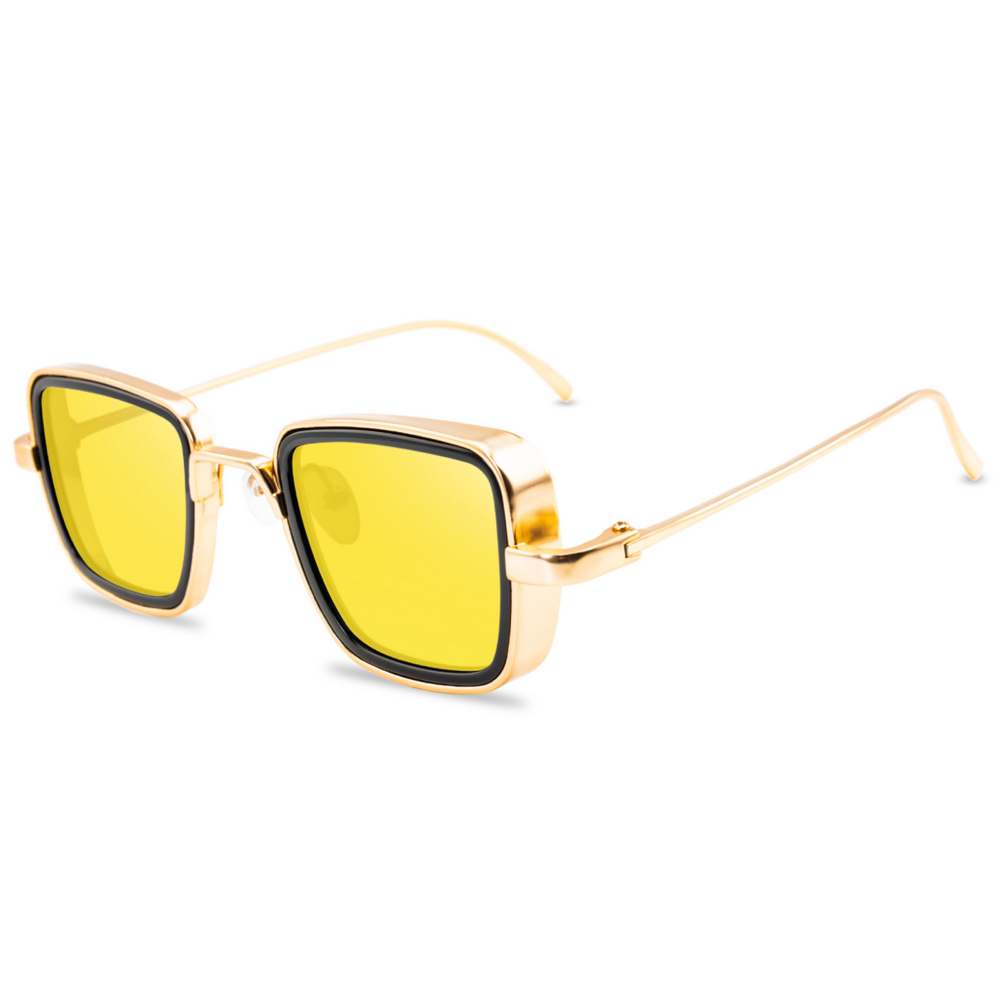 Novak Men's Sunglasses – Unique Square Steampunk Design with UV Protection