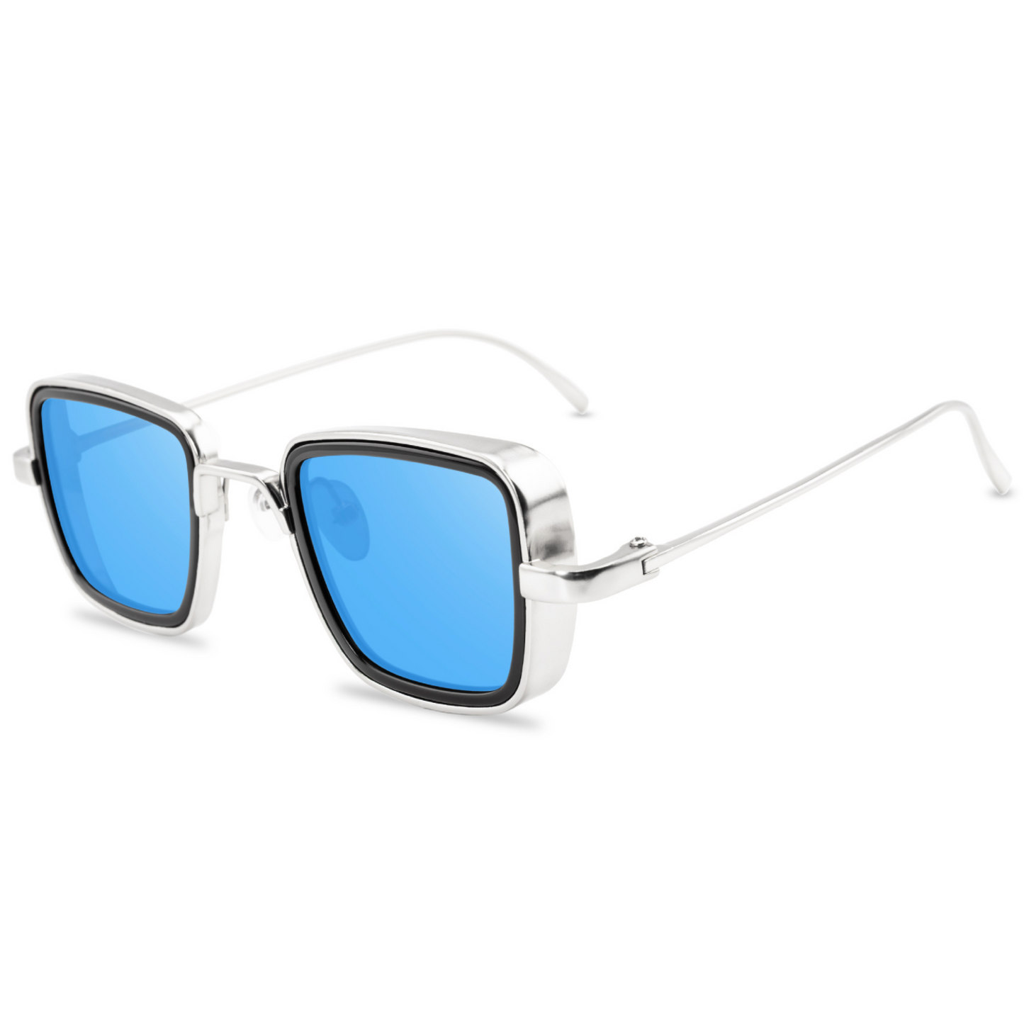 Novak Men's Sunglasses – Unique Square Steampunk Design with UV Protection
