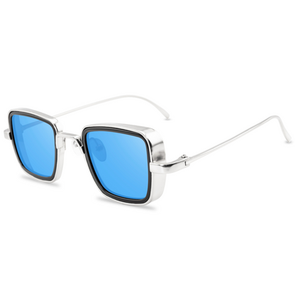 Novak Men's Sunglasses – Unique Square Steampunk Design with UV Protection