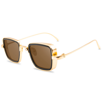 Novak Men's Sunglasses – Unique Square Steampunk Design with UV Protection