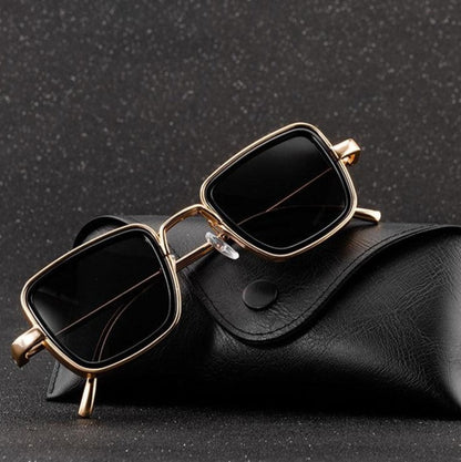 Novak Men's Sunglasses – Unique Square Steampunk Design with UV Protection