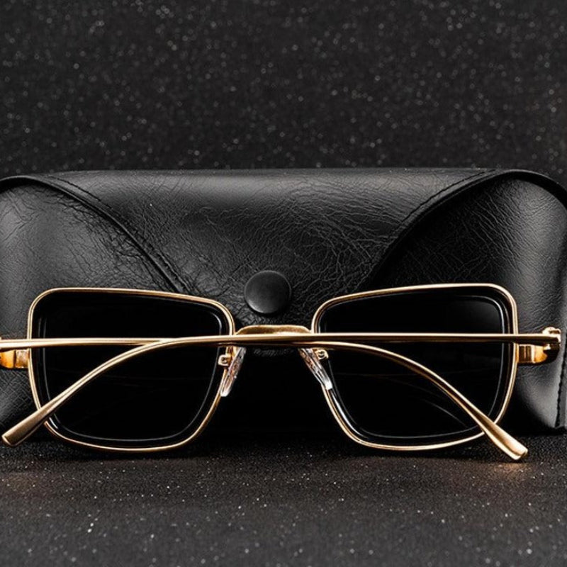 Novak Men's Sunglasses – Unique Square Steampunk Design with UV Protection