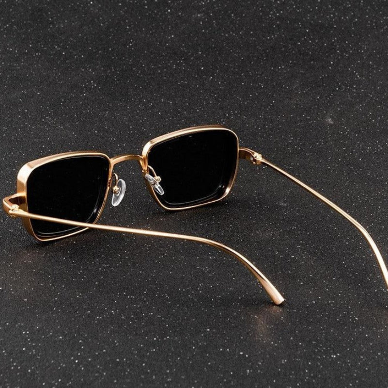 Novak Men's Sunglasses – Unique Square Steampunk Design with UV Protection