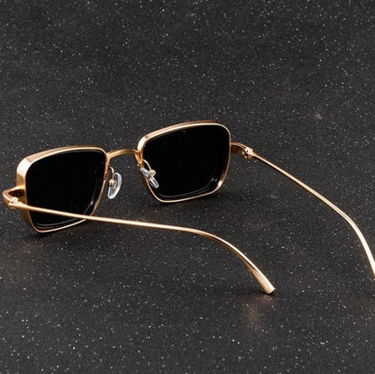 Novak Men's Sunglasses – Unique Square Steampunk Design with UV Protection