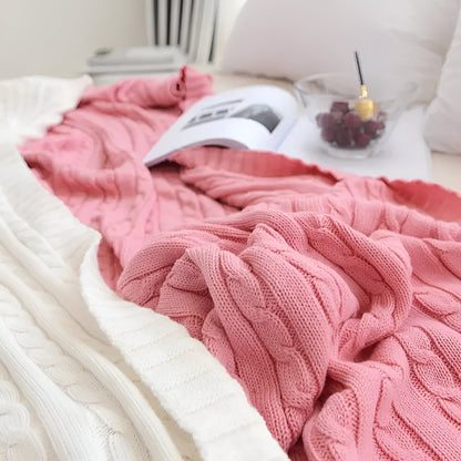 Navis Knitted Cozy Cotton Throw Blanket – Stylish Warmth for Every Room