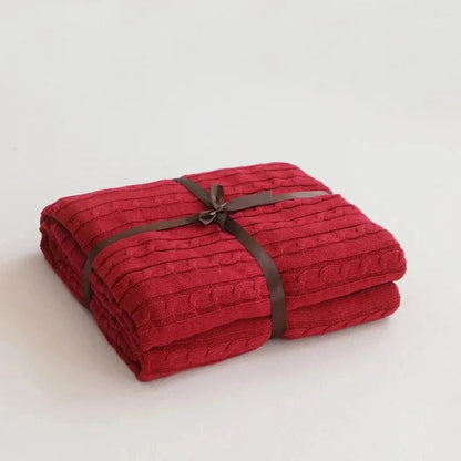 Navis Knitted Cozy Cotton Throw Blanket – Stylish Warmth for Every Room