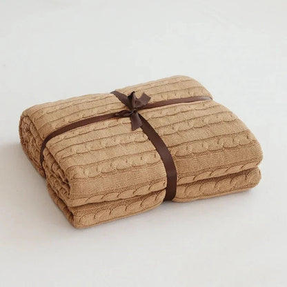 Navis Knitted Cozy Cotton Throw Blanket – Stylish Warmth for Every Room