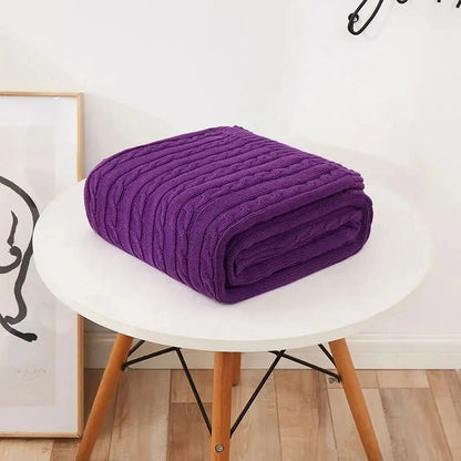 Navis Knitted Cozy Cotton Throw Blanket – Stylish Warmth for Every Room