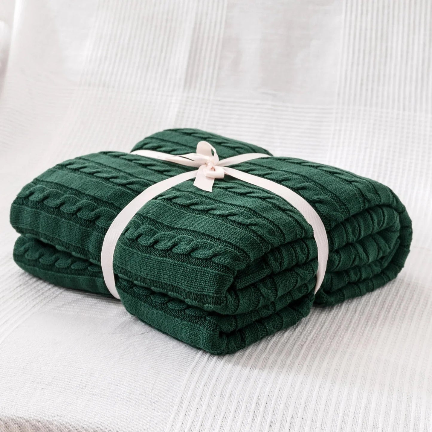 Navis Knitted Cozy Cotton Throw Blanket – Stylish Warmth for Every Room
